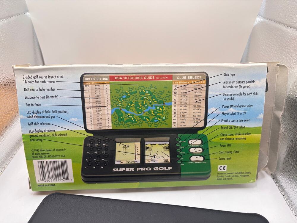 Electronic Super Pro Golf Micro Games of America LCD Video Game 1993 Works VTG